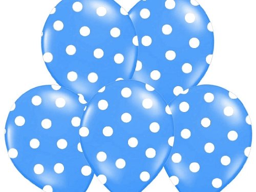BUDILA® 10 grosse Luftballons blau mit weissen Punkten ca. 110cm Umfang heliumgeeignet