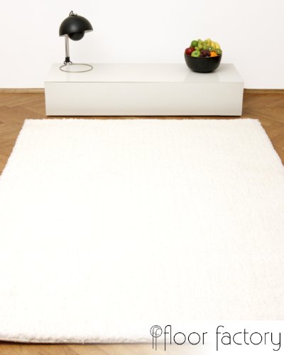Weicher Hochflor Shaggy Teppich Privilege weiß 10×10 cm Muster – flauschiger Mikrofaser Langflorteppich - 6