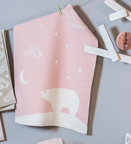 Fussenegger Babydecke Finn "Eisbär" 65x90cm mit Ihrem Wunschnamen bestickt, personalisiert, ideales Geschenk zur Geburt, Taufe, Ostern und Weihnachten
