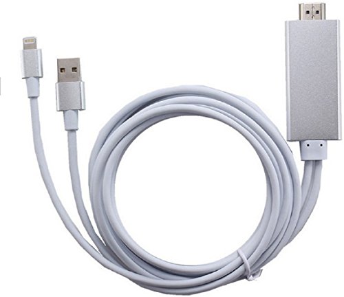 Camac MHL zum HDMI Kabel-Lightning zu 1080p HDTV Adapter Kabel 1,8 Meter für iPad iPhone 5 5C 5S 6 6s plus(iOS 8.0 oben und 3G / 4G Version, Personal Hotspot erforderlich) |Silber - 2