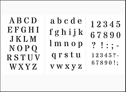 3er Schablonen Set 00025 Druck – Buchstaben groß, klein und Zahlen - 2