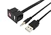 Produktbild chelink Universal 1,5 m Flush Mount Autos 3,5 mm USB AUX Kopfhörer Buchse Jack Montage Modified Stecknuss für Volkswagen Toyota