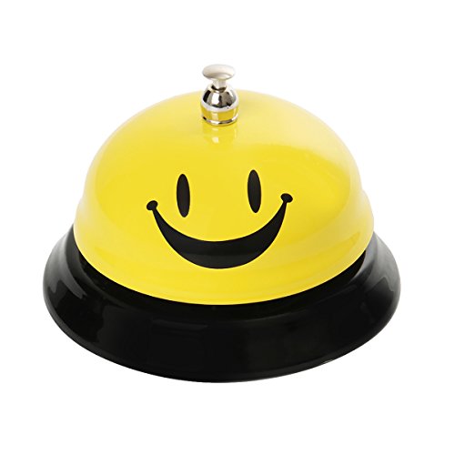 Preisvergleich Produktbild Cusfull Tischglocke Tischklingel Rezeptionsklingel mit klarem Klang für Hotels, Bars, Schulen - Gelb 6 x 8,5cm