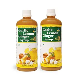 SKSB GLG5 - Garlic, Lemon, Ginger, Apple Cider Vinegar, Honey Syrup Drink 525 ml for Heart Blockages, Bad Cholesterol, High BP High Blood Pressure, Arthritis, Constipation, Cough & Cold, Acidity SyrupDrink