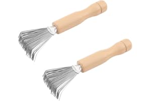 JchEnye Spazzola per la Pulizia dei Capelli in 2 Pezzi, Strumento per la Pulizia del Pettine con Manico in Legno per Tutte Le Dimensioni di Spazzola Spazzola per Capelli.