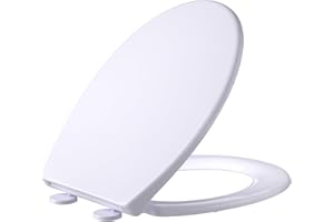 JOYYKO Toilettendeckel mit Absenkautomatik - Premium WC Sitz mit Absenkautomatik Oval Weiß Duroplast Klodeckel mit Antibakterielle Quick Release Funktion und Softclose Klobrille Einfache Montage bis 150 kg