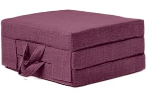 Fun!ture Single Foldable Z Bed Mattress | Indoor Portable Folding Sofa Bed | For Living Room & Bedroom | Great For Sleepover & Guests | Soft & Comfy Futon Set With Carry Handles (Purple)