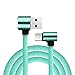 Produktbild Voberry Datum Kabel, L Form 90 Grad 1M Micro USB Typ C Lade Daten Schnellladegerät für Samsung S8 (Mint Grün)