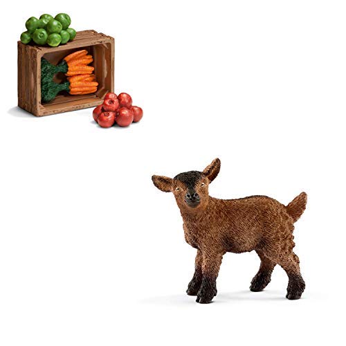 Preisvergleich Produktbild Farm World Schleich 13829 Zicklein + 42115 Futterset