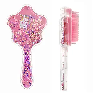 FunBlast Unicorn Comb and Brush Set ? Glitter Hair Brush Comb for Girls,Massage Hairbrush 3D Unicorn Kids Hair Brush/Hair Comb (Pack of 2; Assorted Color)