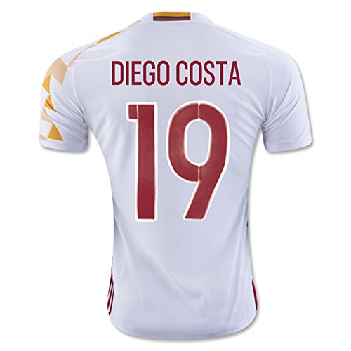 2016 2017 UEFA Euro Cup Spanien 19 Diego Costa Away Fußball Fußball Trikot in weiß Medium Weiß – weiß