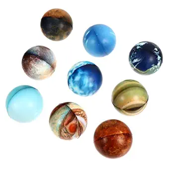 Toyvian 9pcs Galaxy Ball Toy Planet Pattern Hand Muscle Ball Finger Hand Training Ball Toy Goodie Bag Fillers for Children Adults