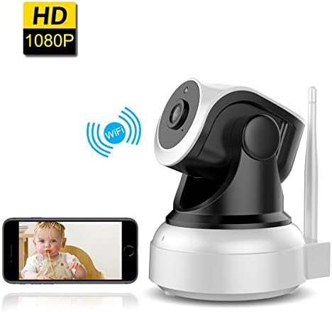 Home Security Camera,CE-Link IP Camera Wireless Camera HD 1080P WiFi Cam Surveillance Baby Monitor Camera Nanny Cam Pet Monitor with Pan/Tilt Night Vision Support Two Way Audio Motion Detection Email Alarm HD Video, Battery Powered, and Cloud Storage for Smartphone / PC with App - White,1080P2