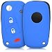 Produktbild kwmobile Hülle für Fiat Lancia 3-Tasten Autoschlüssel - Silikon Schlüssel Schutzhülle in Blau - Etui Schlüsselhülle Cover Auto Zündschlüssel