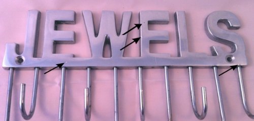 Liamare Wandhaken Schriftzug „Jewels“ für Ketten & Accessoires silber B-WARE - 4