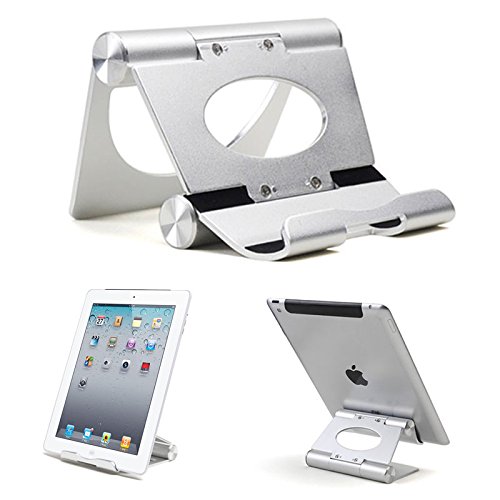 Alienwork Tablet Ständer für 4-12 Zoll Smartphone/Tablet Ständer Stand Halter Halterung Aluminium silber AD401A-01