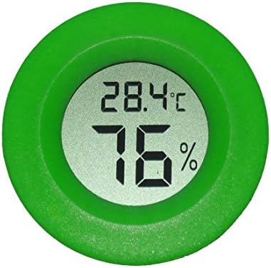 AGEG Round Digital Electronic Thermometer Hygrometer Humidiometer with LCD Display for Family Office Factory Kennel Reptile Tank (Green)