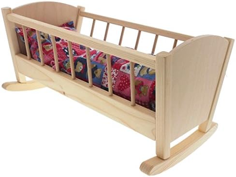 ABA ABA69005 Doll Cradle with Blanket and Cushion