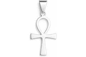 Felicidade Pendentif Croix de Ankh – Symbole Égyptien de Vie & d’Énergie – Bijou Spirituel Mixte – Acier Inoxydable