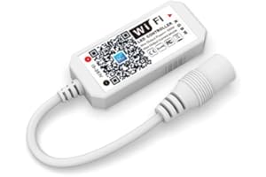 TOPXCDZ RGBW WLAN-Controller für LED-Streifen-Panel-Licht mit Timer-Funktion, 16 Millionen Farben, Smartphone-Steuerung, Alexa