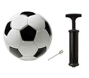 Upside Rubber Football with Pump Suitable for Kids, Adults Ideal for Grass Ground (Size-5) , White and Black