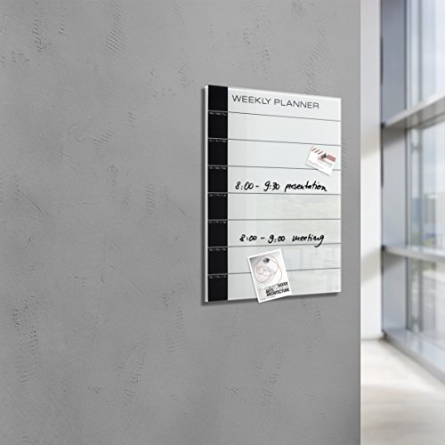 Sigel GL152 Glas-Magnetboard / Magnettafel artverum Wochenplaner, 40 x 50 cm - 3