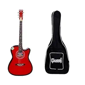 Deepika Musical Givson Venus Red 41 Inch Rosewood Fretboard Acoustic Guitar With Bag 2 Picks