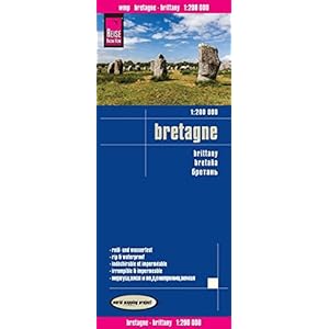 Bretaña, mapa de carreteras impermeable. Escala 1:200.000. Reise Know-How.