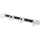 DIGITUS Cable Management Panel with Brush Strip - 1U - 4 Guide Brackets 44 | 19 inch, 1U - For Network Cabinets and Network C
