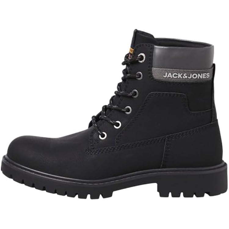 Bottes Homme JACK & JONES Jfwstanton En Nubuck à Lacets - Bottines En Cuir De Vachette, Semelle Caoutchouc