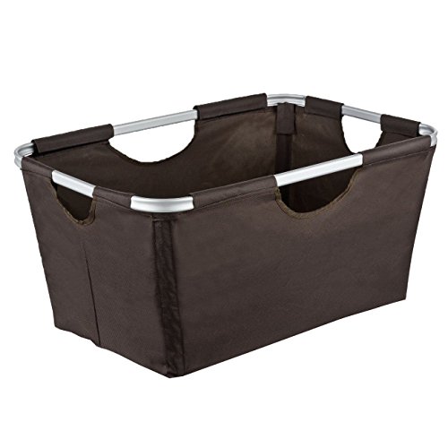 WENKO 3460002100 Wäschekorb Solo Braun, Fassungsvermögen 63 L, 100 % Polyester, 58 x 33 x 38 cm, Braun