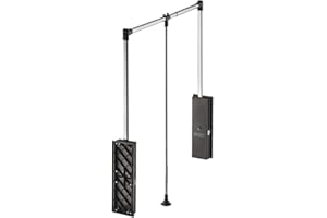 Gedotec Wardrobelift Dämpfung Schrank-Lift Kleiderlift Kleiderstange & Kleider-Schrank - Professional | Kleiderlüfter klappbar schwarz | verstellbar 870-1190 mm | 1 Set - Design Garderoben-Lift 15 kg