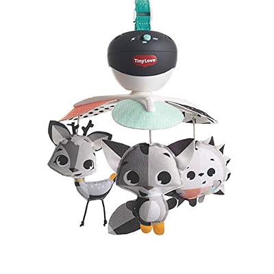 Tiny Love Mobile de Voyage Musical 3 en 1 pour Bébé, 5 Mélodies, Compatible avec les Poussettes, dès la Naissance, Collection Black & White