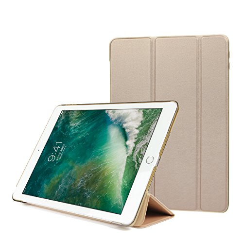 Batianda iPad 9.7 2017 Smart Case Hülle Schutzhülle Tasche mit Leichte Ständer und Auto Schlaf / Wach Funktion für 9,7 Zoll iPad 2017,Gold