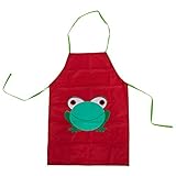 SODIAL(R) Impermeable ninos delantal de dibujos animados de la rana Impreso Cocina Pintura...
