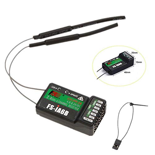 Crazepony-UK Flysky FS-iA6B Receptor 6 Canales RC Receiver PPM Output with iBus Port 2 4GHz RC Receiver Compatibile Con i6 i6S i10 i6x RC Transmisor for FPV Racing RC Drone Quadcopter