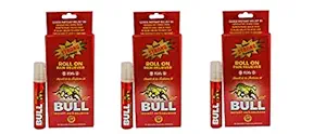 Bull instant pain reliever roll on with ayurvedic extract ? 10 ml | 100% ayurvedic formula | Instant pain relief for headache, knee pain, joint pain, back pain, neck ache, muscular pain, shoulder pain, wrist pain