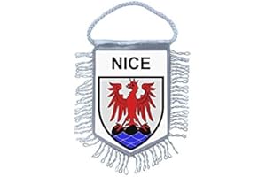 Akachafactory Fanion Mini Drapeau Pays Voiture Decoration Souvenir Blason Nice Nizza
