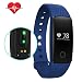 Produktbild Herzfrequenz Monitor Armband Wasserdicht, topyart id107 HR Wasserdicht Fitness Tracker Herzfrequenz Monitor Bluetooth 4.0 Sleep Monitore Schrittzähler Kalorien Tracking Armband für Android iOS Smartphone blau blau