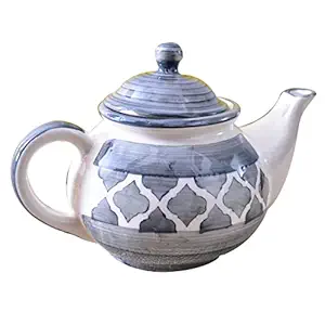 KunhaR Ceramic Teapot - 1 Piece, Grey, 1000 ml