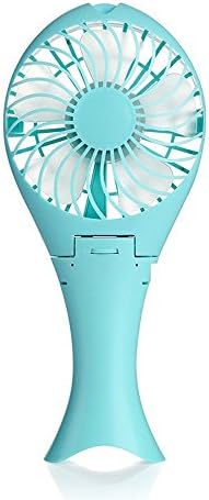 JTONG Portable Handheld Mini USB Fan Battery Operated Cooling Fan Electric Personal Fans Foldable Desktop Fans with 18650 Battery for Home Office Outdoor Travel Camping (Blue)