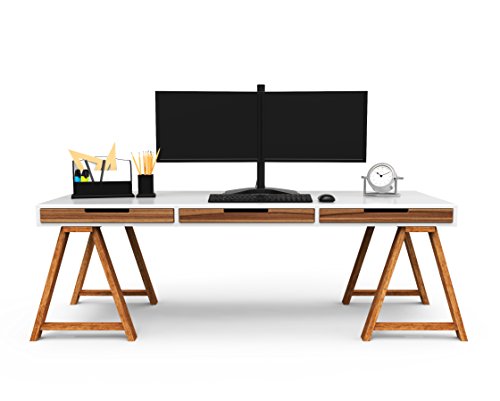 1home 13″-27″ Monitor-Tischhalterung für LED und LCD Monitor Schreibtisch Monitorständer neigbar 180° schwenkbar 360° höhenverstellbar 10 kg für jeden Monitor (2 Monitor) - 7