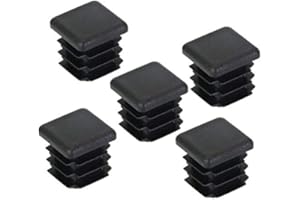DECARETA 20 Pezzi Tappi Tubi Lamelle Tappo 20 X 20 mm Tappi Quadrati Neri Tappi Inserti a Lamelle di Protezione per Piedi Tubulari Quadrati di Mobili Sedie Scrivania