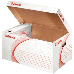 Preisvergleich Produktbild Esselte 10 x Archivcontainer mit Klappdeckel A4 Wellpappe weiß
