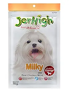 Jerhigh Milky Stick, Real Chicken Meat, 70 g (Pack of 6)