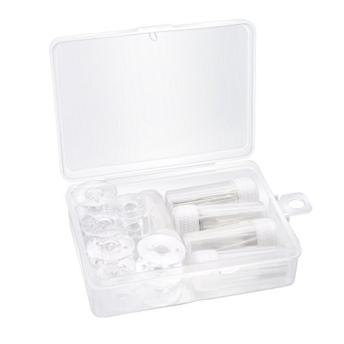 SelfTek 50 unidades Home Agujas para máquina de coser tamaño 9, 11, 14, 16, 18 con necesidad de botellas, 10 piezas de plástico...