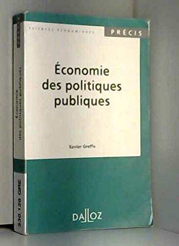 Economie des politiques publiques Economie des politiques publiques