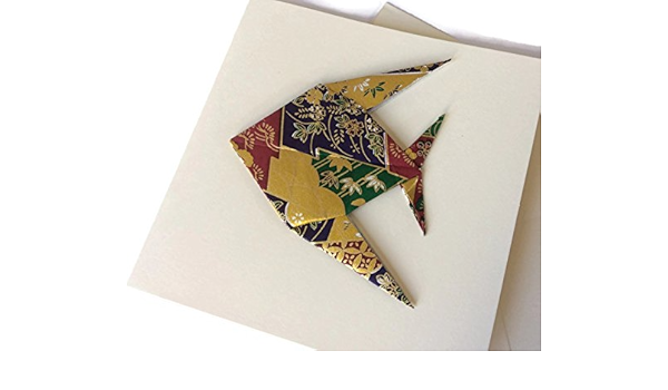 Carte Anniversaire Carte Amitie Remerciements Feliciations Poisson Origami Amazon Fr Produits Handmade