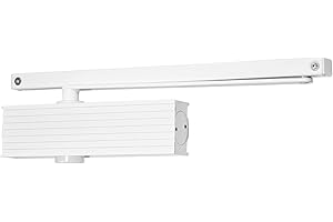 Buddy4Home house accessoires Automatischer Türschließer Weiß Türdämpfer Türheber, Hydraulisch, Variabel einstellbar mit Gleitschiene für Außen und Innentür schließt automatisch 40kg