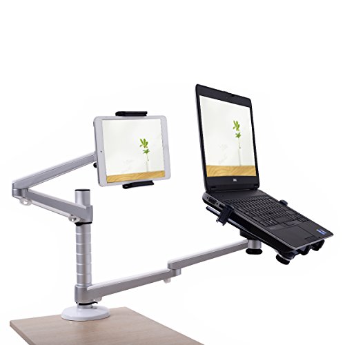 2 in 1 Bodenständer Halterung Ständer Halter Klammer Schwanenhals für Laptop/iPad/Notebook